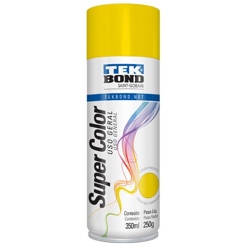 TINTA AEROSOL AMARELO USO GERAL BRILHANTE 350ML - TEK BOND